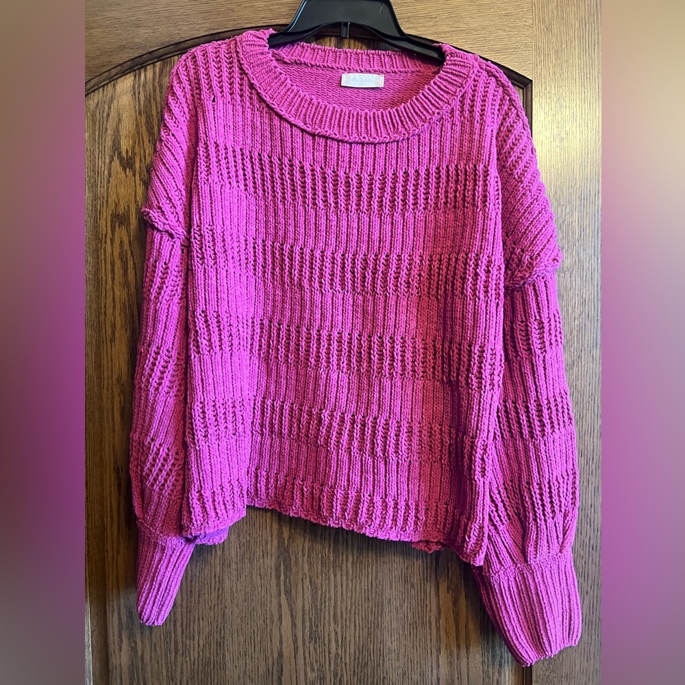 Women's Hot Pink Knit Sweater
